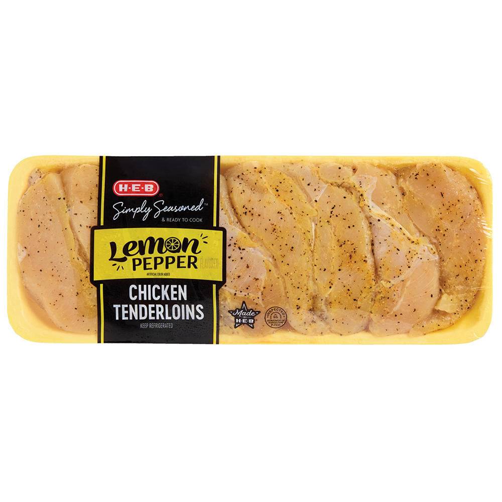 H-E-B Simply Seasoned Chicken Tenderloins - Lemon Pepper, Avg. 2.0 lbs