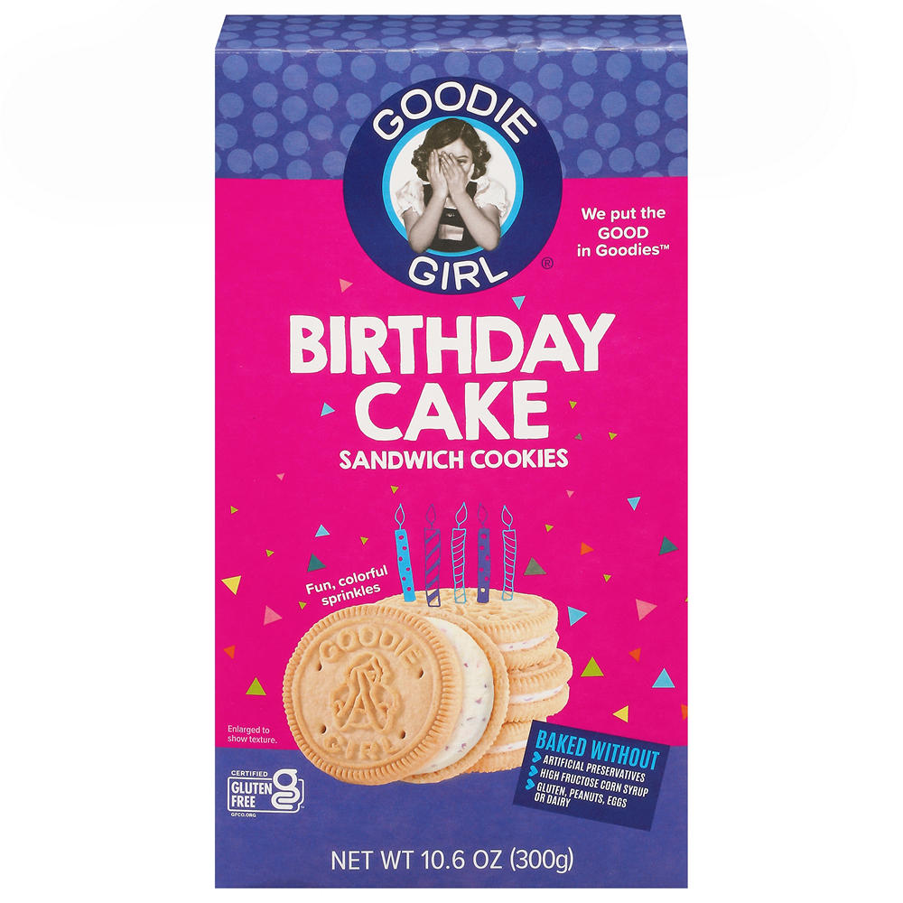 Goodie Girl Birthday Cake Sandwich Creme Cookies, 10.6 oz