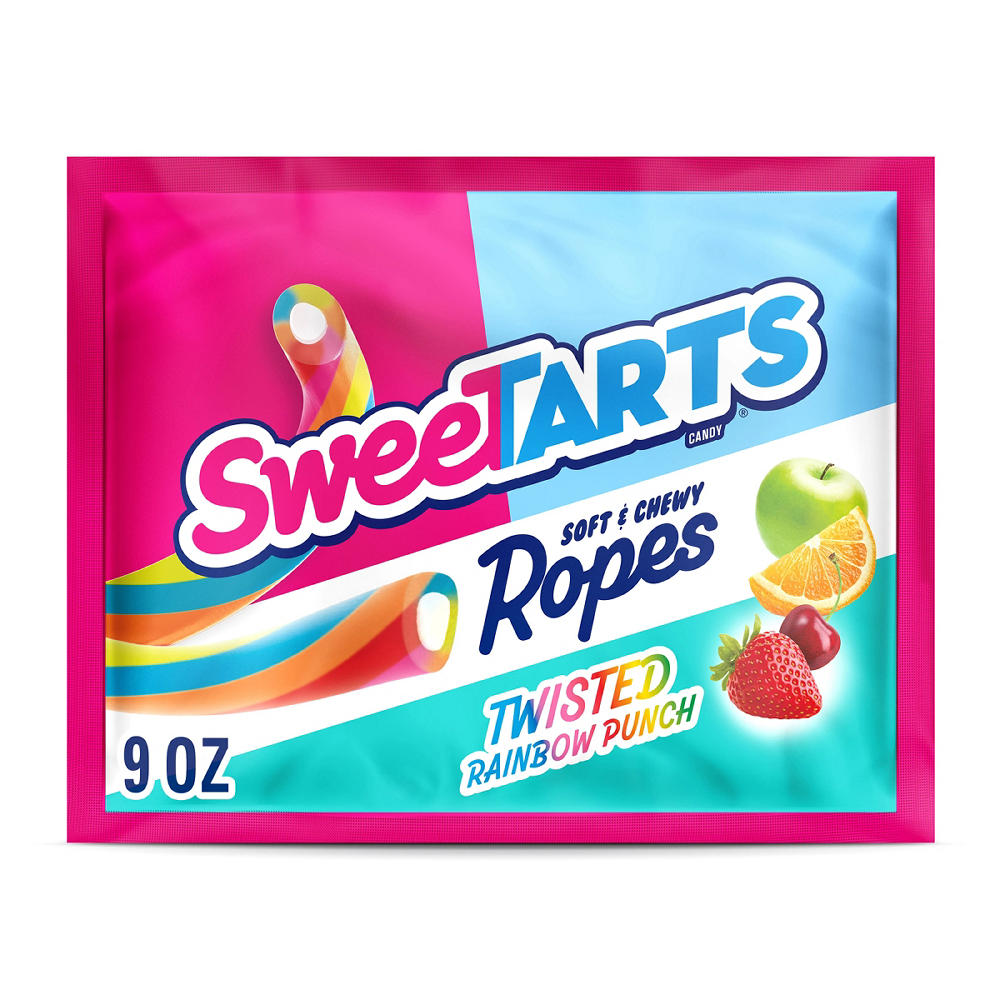SweeTARTS Twisted Rainbow Punch Soft & Chewy Ropes, 9 oz