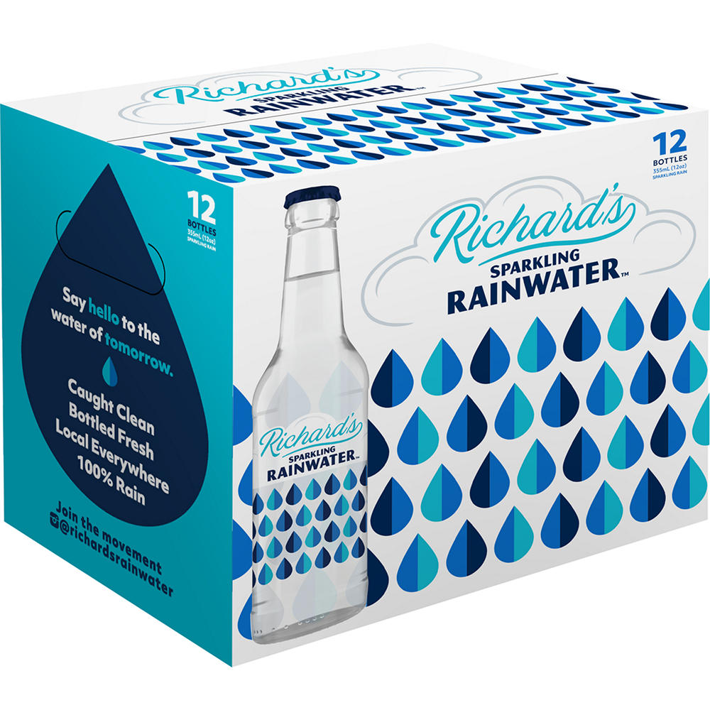 Richard's Sparkling Rainwater 12 pk Bottles, 12 oz