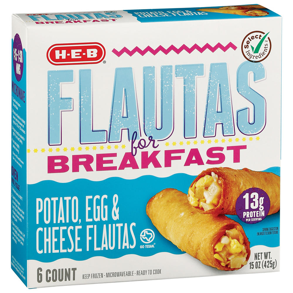 H-E-B 13g Protein Breakfast Flautas - Potato, Egg & Cheese, 6 ct