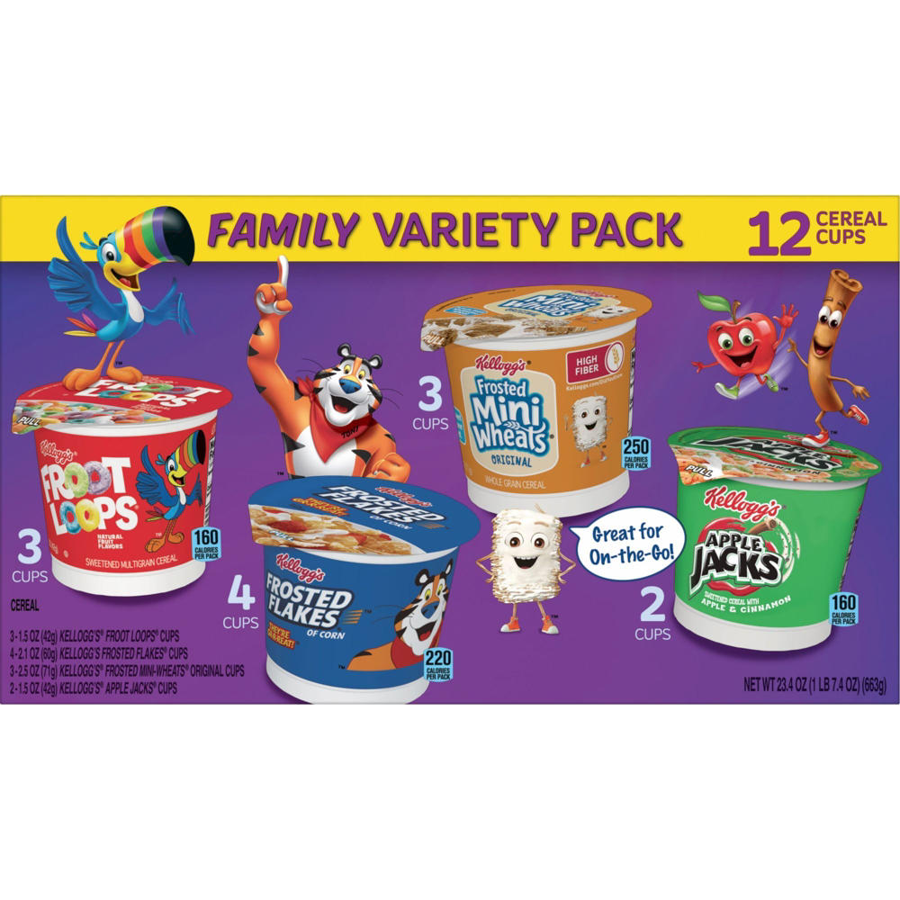 Kellogg's Cereal Cups - Family Variety Pack, 12 ct