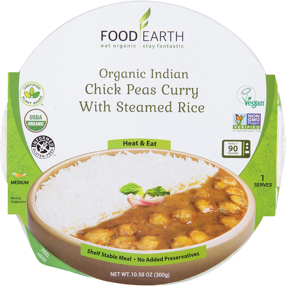 Food Earth Organic Indian Chickpeas Curry, 10.58 oz