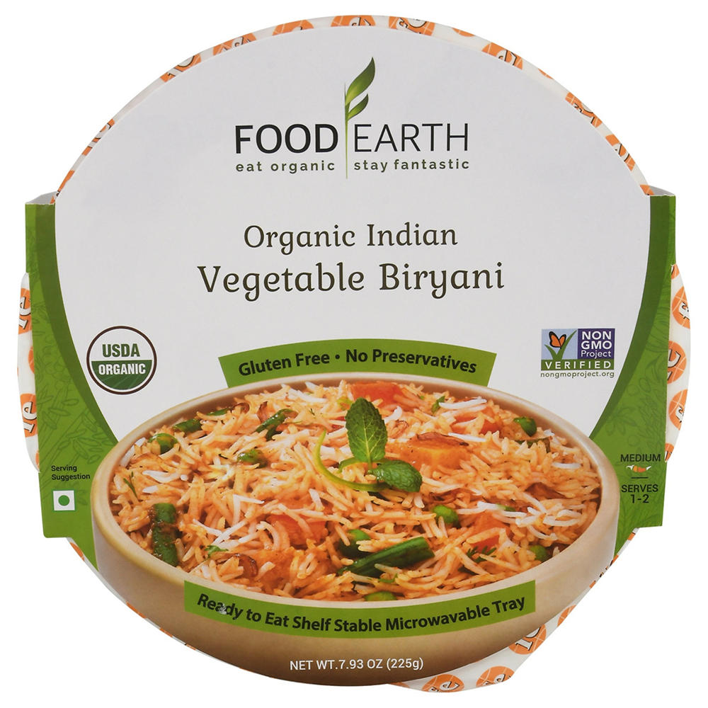 Food Earth Organic Indian Vegetable Biryani, 7.93 oz
