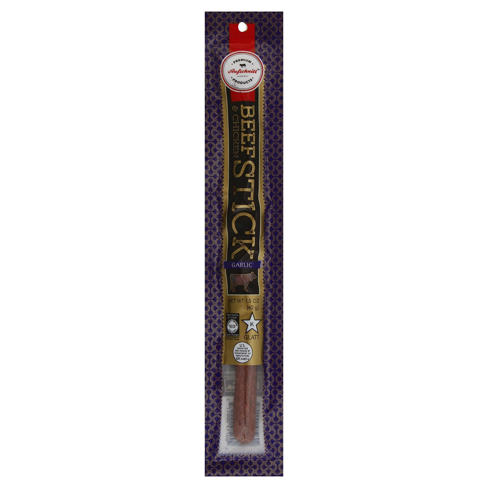 Aufschnitt Kosher Garlic Beef & Chicken Jerky Stick, 1.5 oz