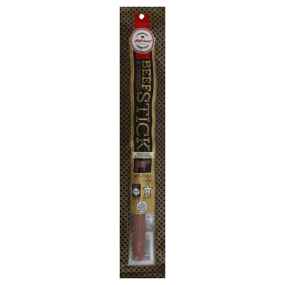 Aufschnitt Kosher Cracked Black Pepper Beef & Chicken Jerky Stick, 1.5 oz