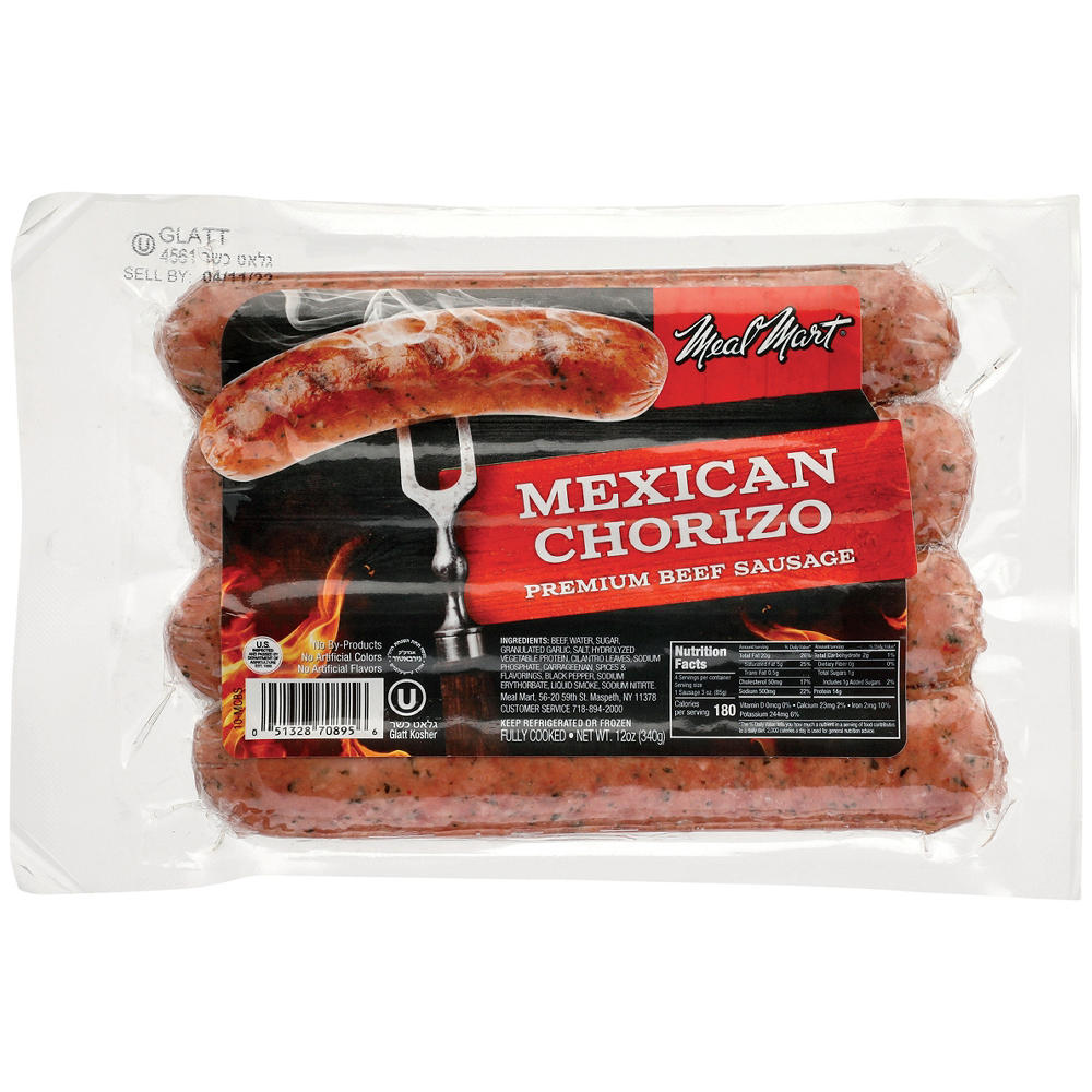 Meal Mart Mexican Chorizo Beef Sausage, Kosher, 12 oz