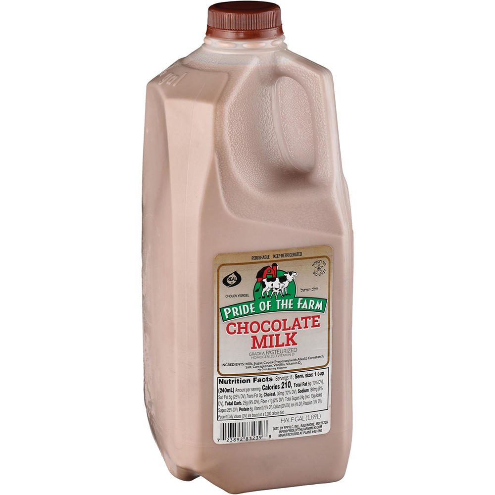 Pride of the Farm Chocolate Milk, Kosher, 1/2 gal