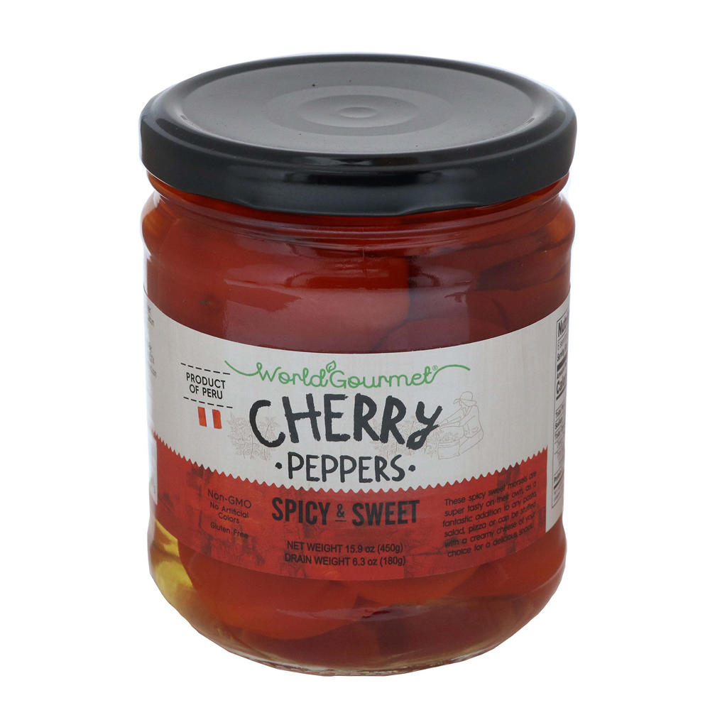 World Gourmet Hot & Sweet Cherry Peppers, 8.1 oz