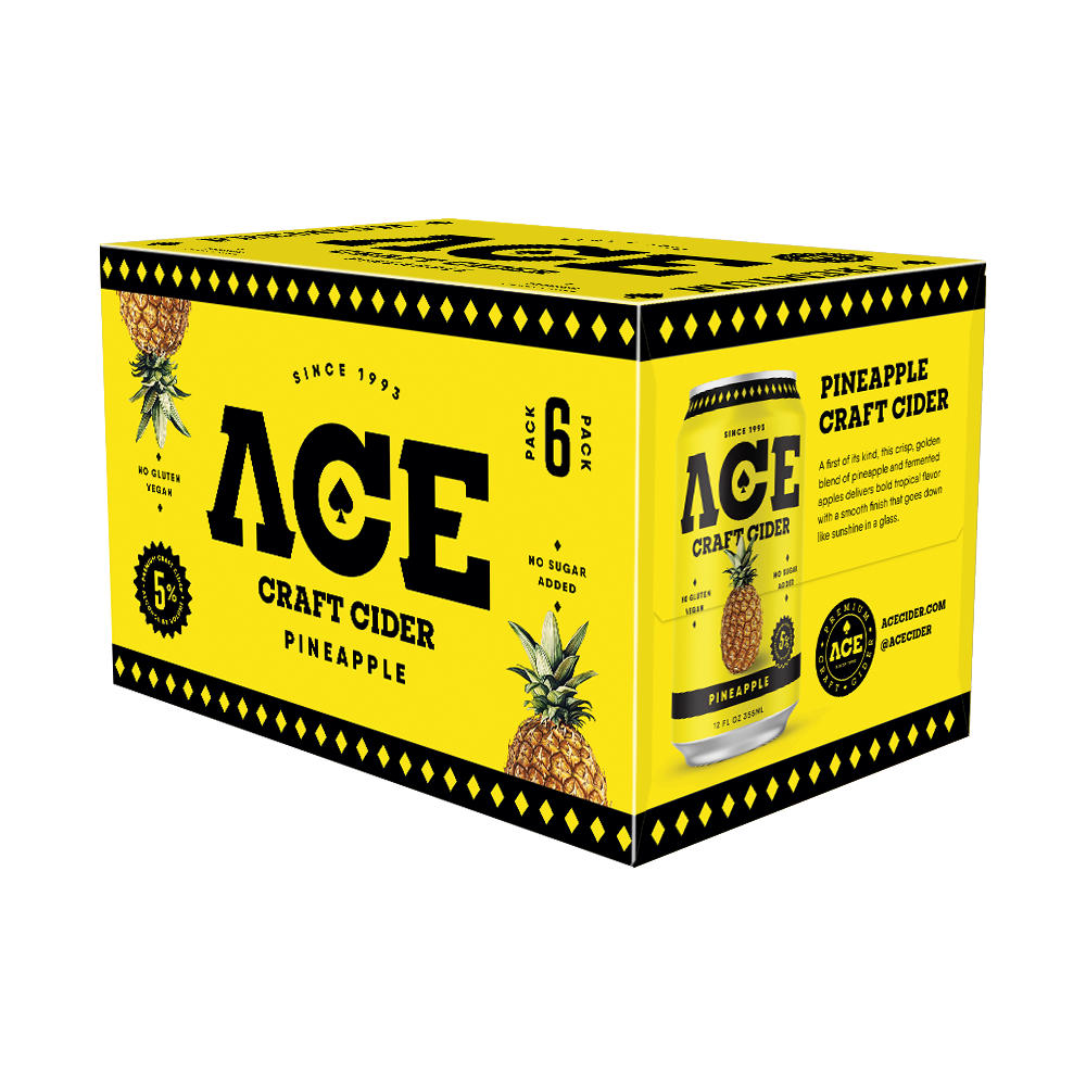 Ace Pineapple Craft Cider 6 pk Cans, 12 oz