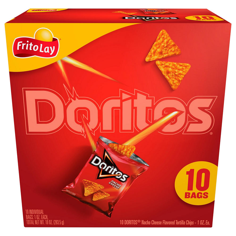 Doritos Nacho Cheese Flavored Tortilla Chips Multipack, 10 ct