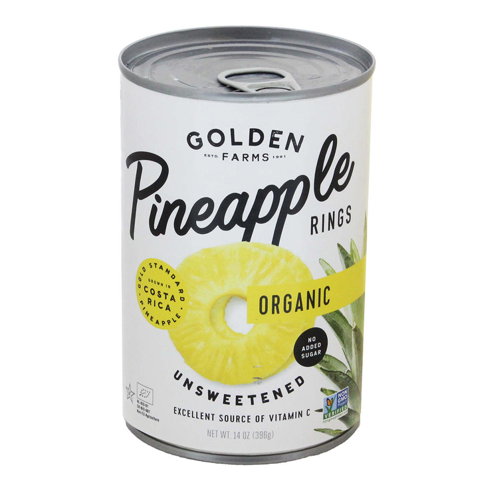 Golden Farms Unsweetened Organic Pineapple Rings, 14 oz