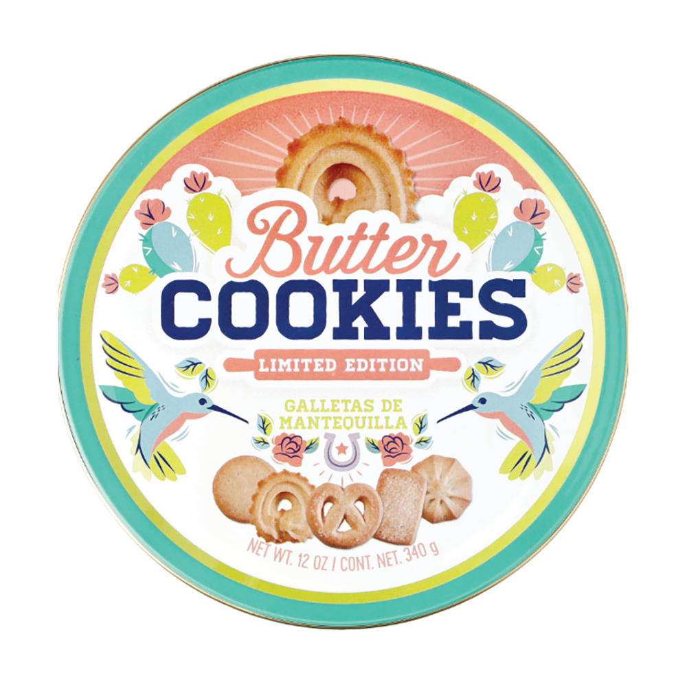 H-E-B Butter Cookies Holiday Tin, 12 oz