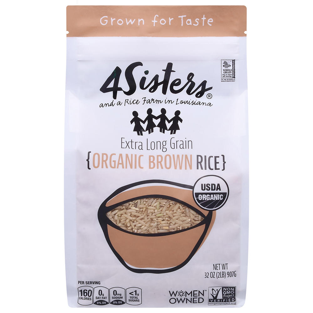 4Sisters Extra Long Grain Organic Brown Rice, 2 lb