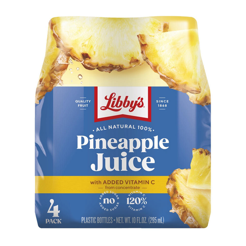 Libby's Pineapple Juice 4 pk Bottles, 10 oz
