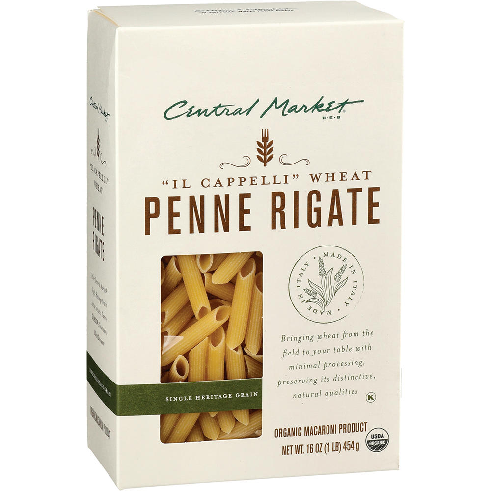 Central Market Organic Single Heritage Grain Cappelli Wheat Penne Rigate Pasta, 16 oz