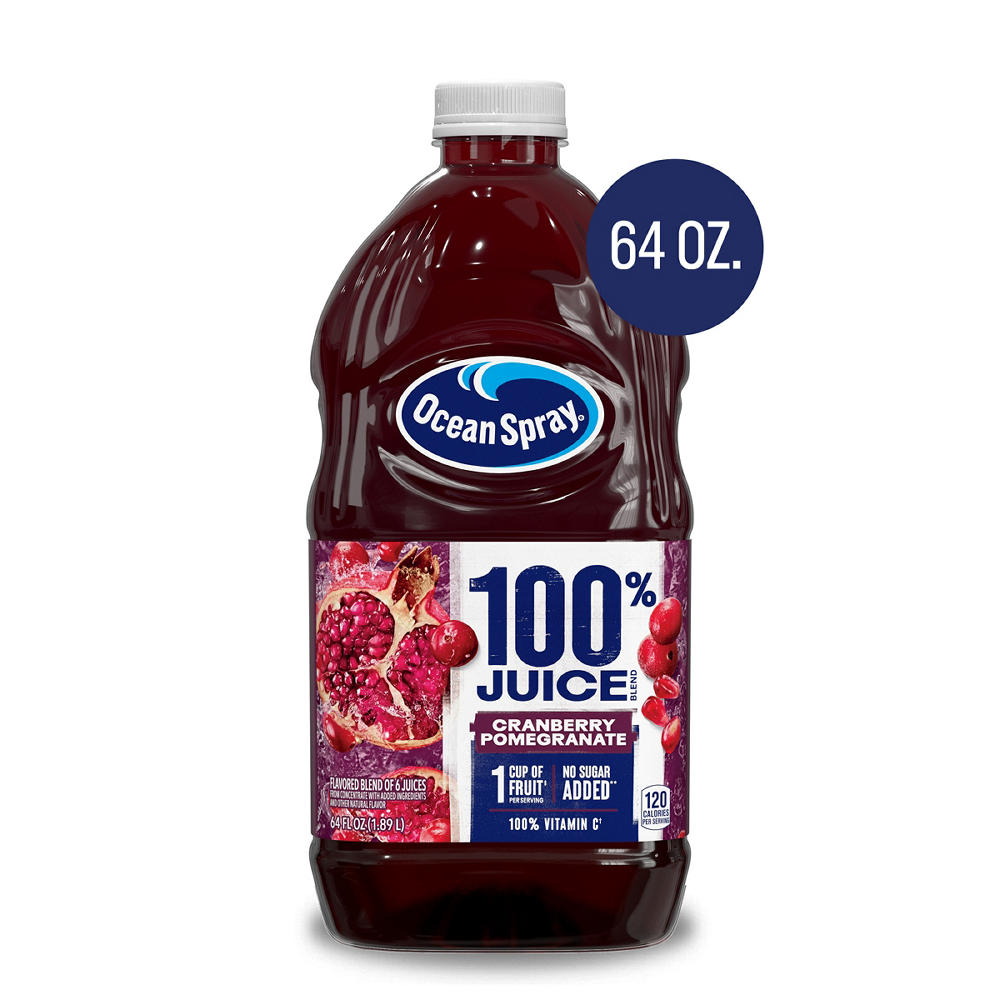 Ocean Spray 100% Juice Cranberry Pomegranate Juice Blend, 64 oz