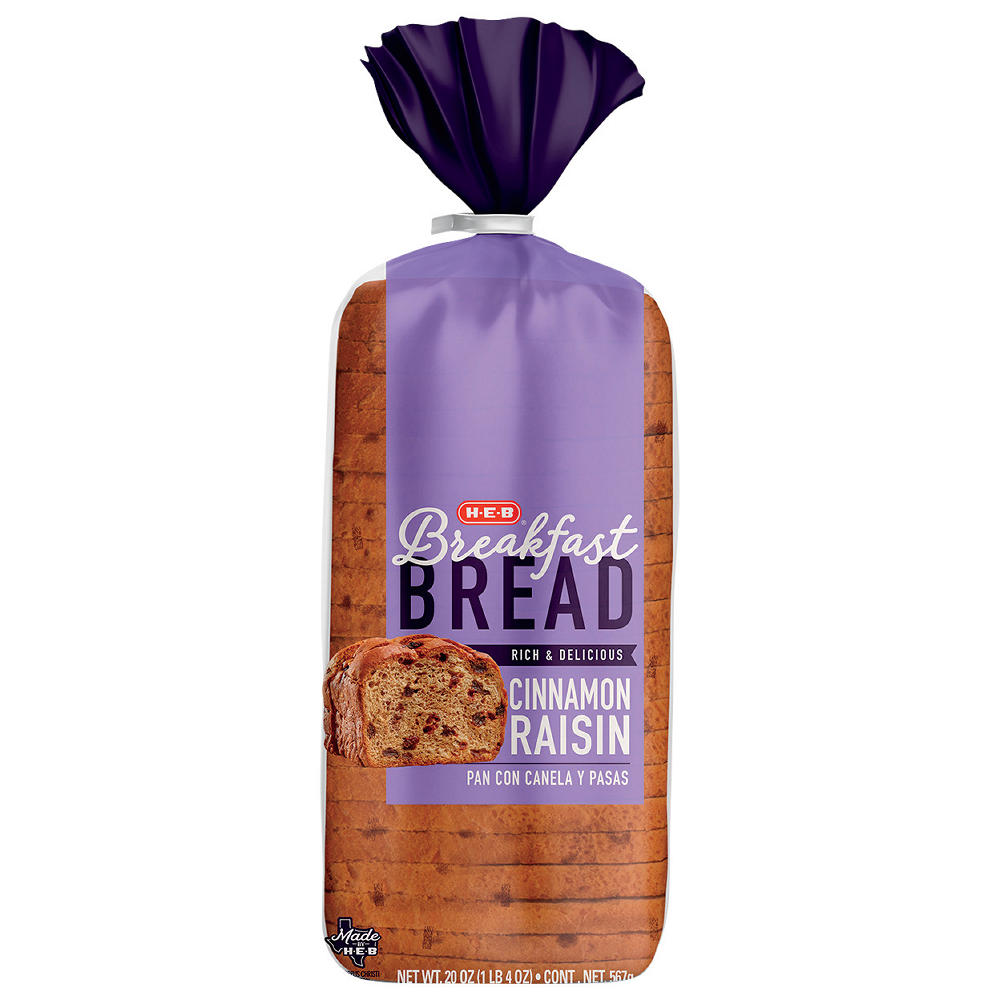 H-E-B Cinnamon Raisin Breakfast Sliced Bread, 20 oz