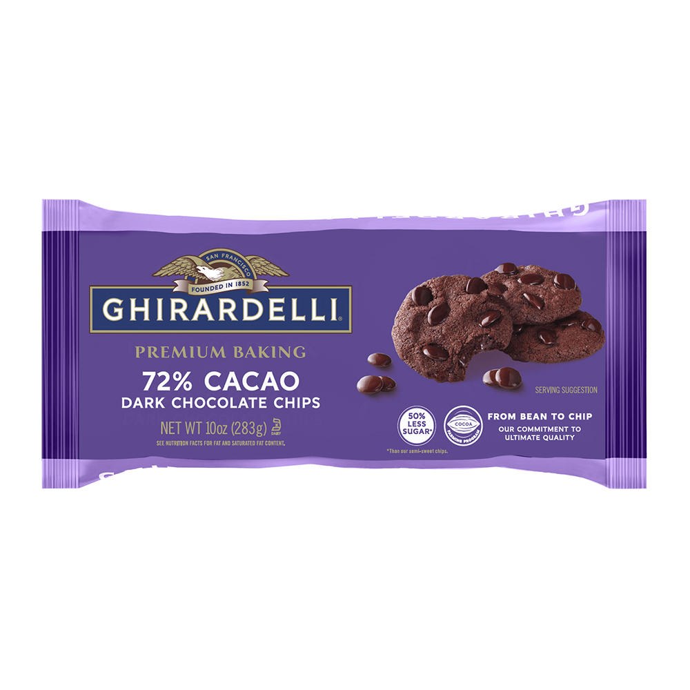 Ghirardelli Premium Baking 72% Cacao Dark Chocolate Chips, 10 oz
