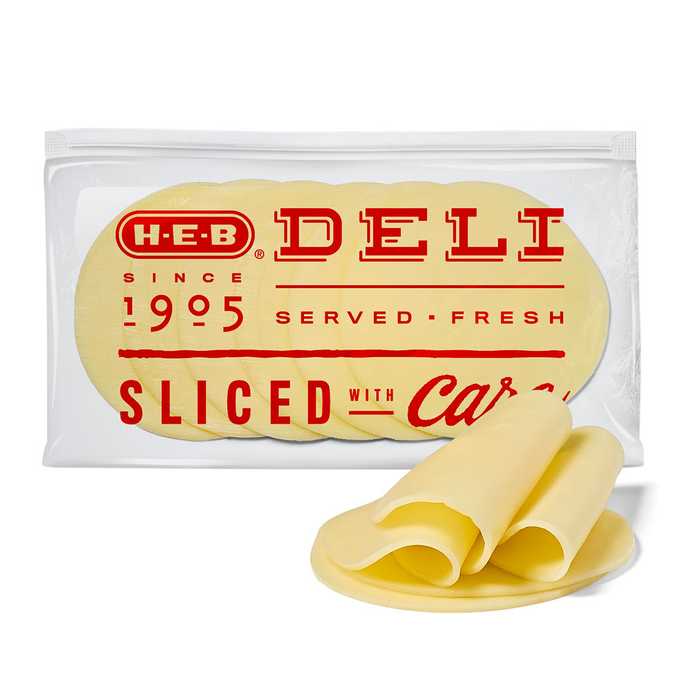 H-E-B Deli Provolone Cheese, Sandwich Sliced, Avg. 0.5 lb