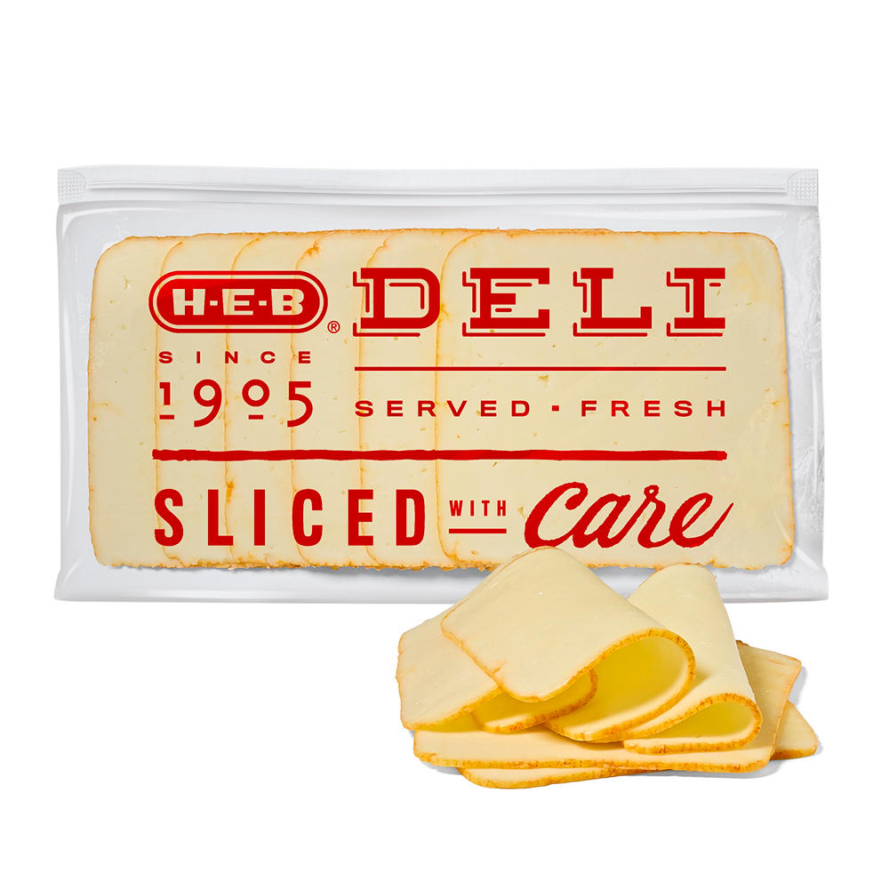 H-E-B Deli Muenster Cheese, Sandwich Sliced, Avg. 0.5 lb