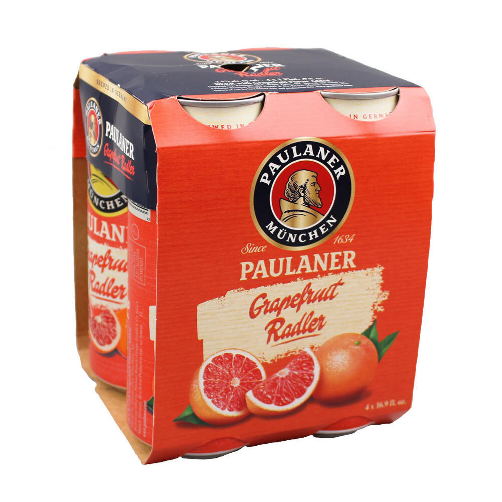 Paulaner Grapefruit Radler Beer 4 pk Cans, 16.9 oz