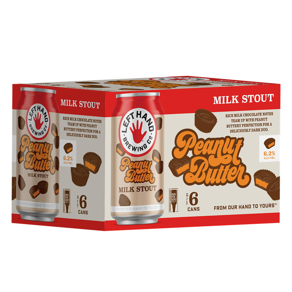 Left Hand Peanut Butter Stout Craft Beer 6 pk Cans, 12 oz