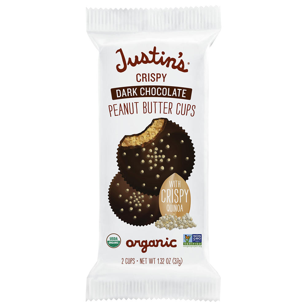 Justin's Organic Crispy Dark Chocolate Peanut Butter Cups, 1.32 oz