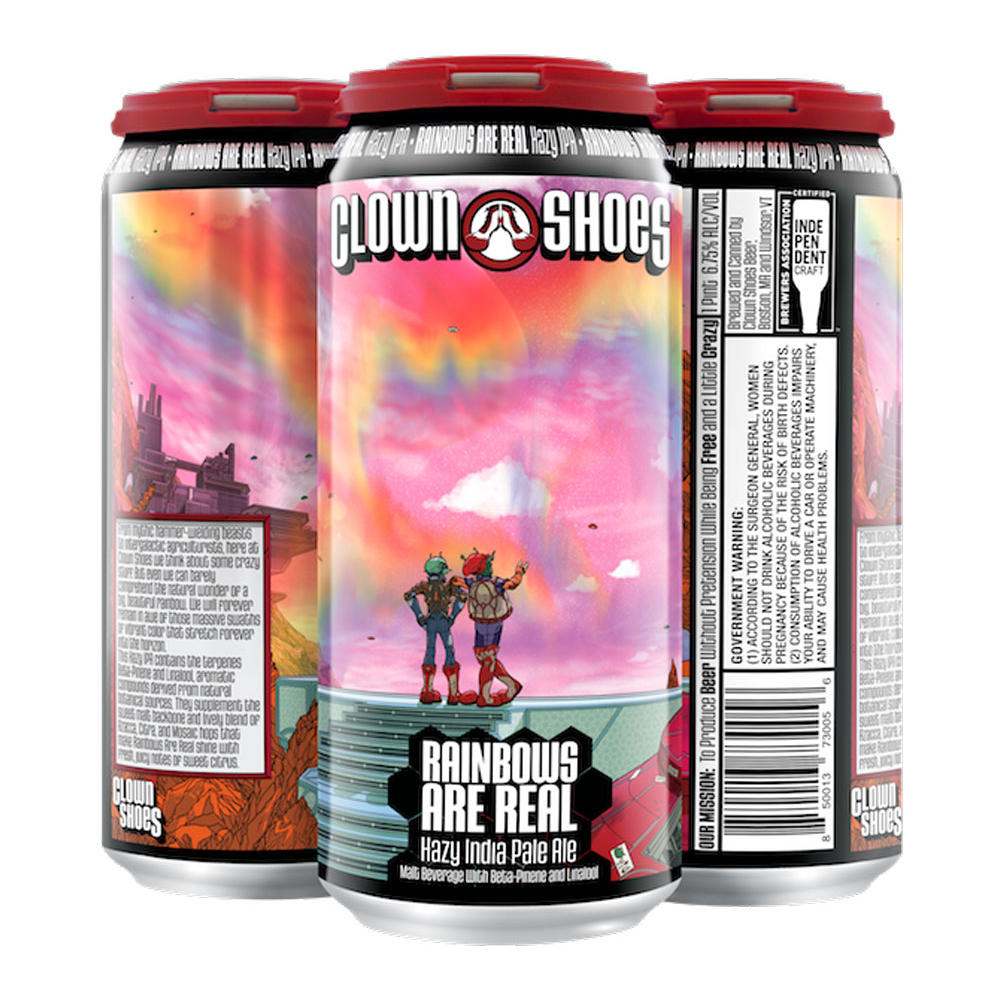 Clown Shoes Rainbows Are Real Hazy IPA Beer 4 pk Cans, 16 oz