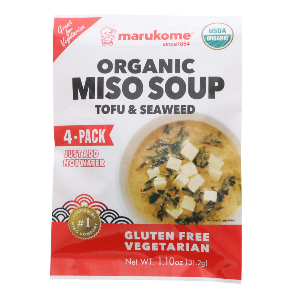 Marukome Organic Miso Soup - Tofu & Seaweed, 4 ct
