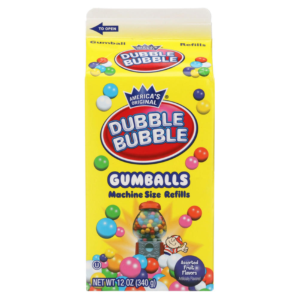 Dubble Bubble Gumballs Refill Carton - Assorted Fruit Flavors, 12 oz