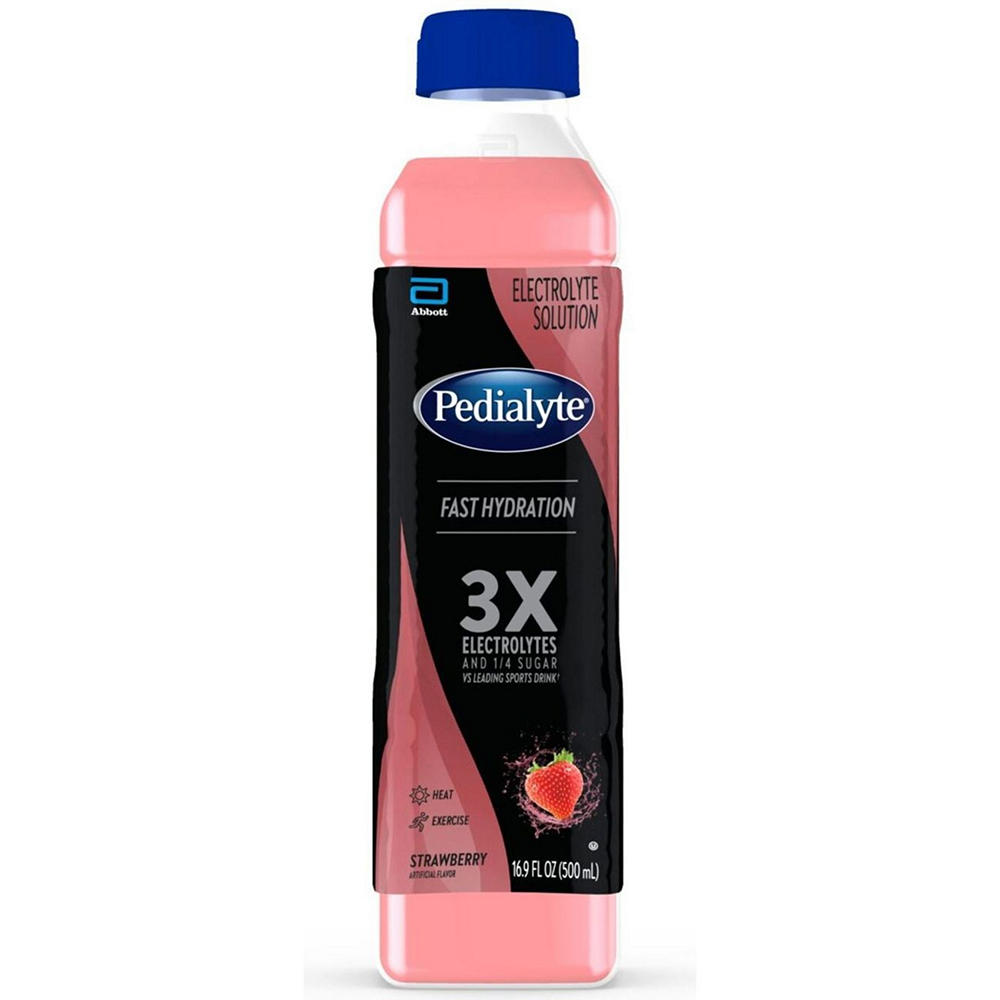 Pedialyte Electrolyte Solution Strawberry Ready-to-Drink Bottle, 16.9 oz