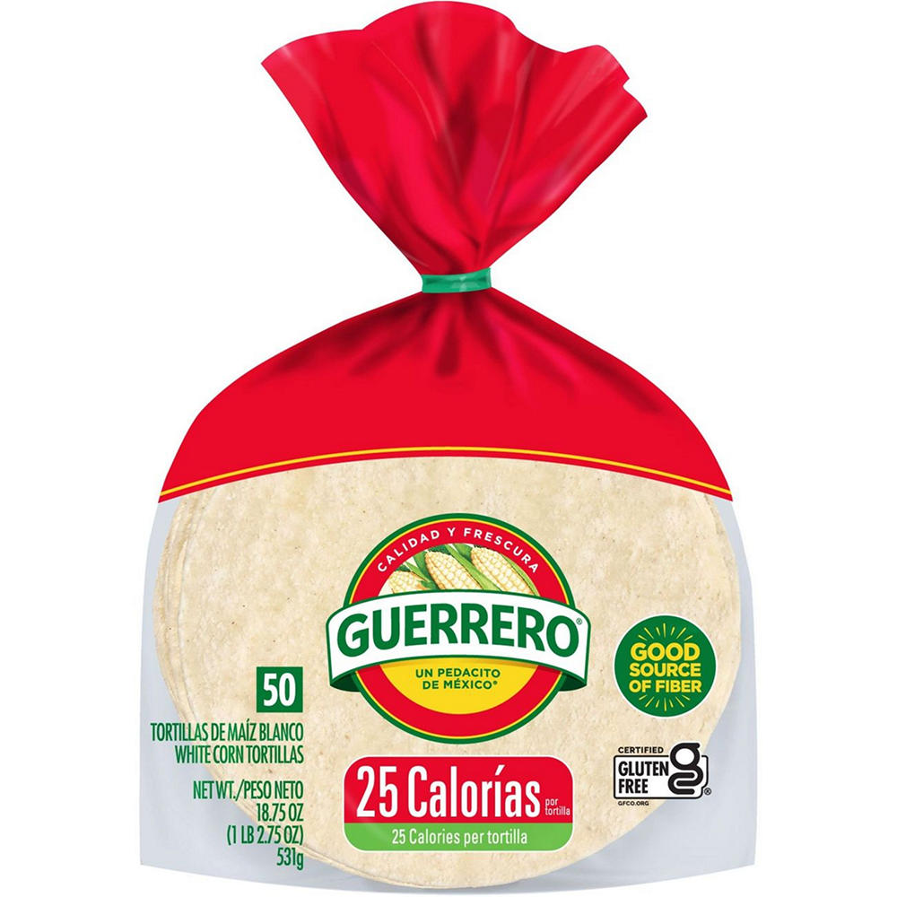 Guerrero 25 Calories White Corn Tortillas, 50 ct