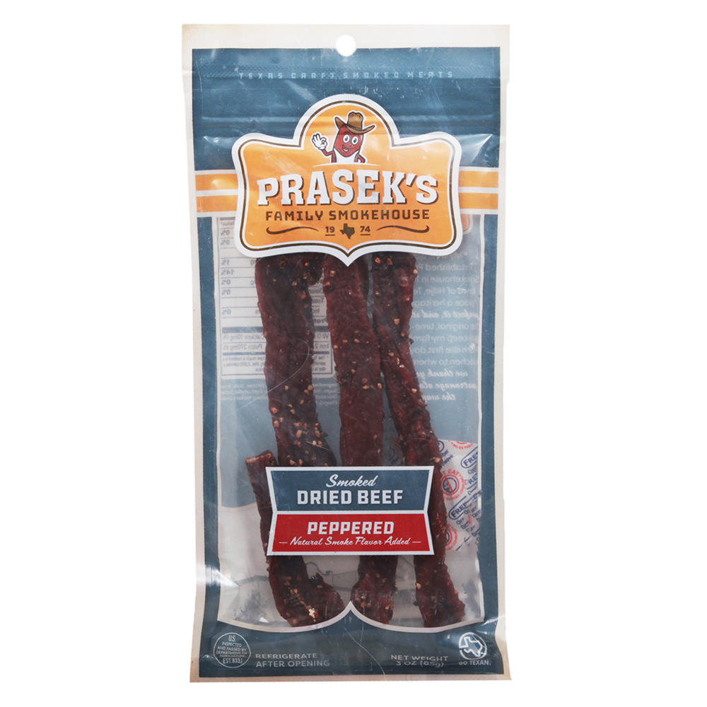 Prasek's Peppered Smoked Dried Beef, 3 oz