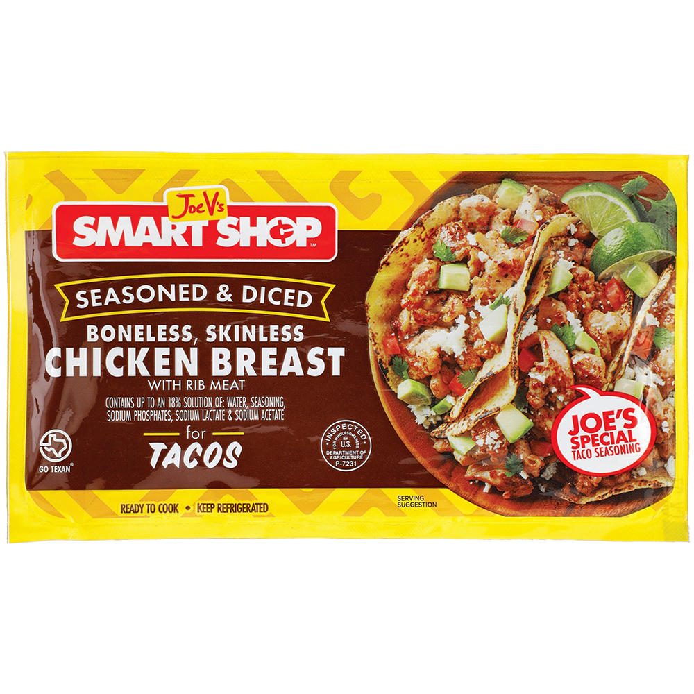 Joe V's Seasoned Diced Chicken Breast, Avg. 2.0 lbs