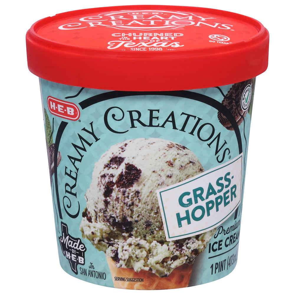 H-E-B Creamy Creations Grasshopper Ice Cream, 1 pt