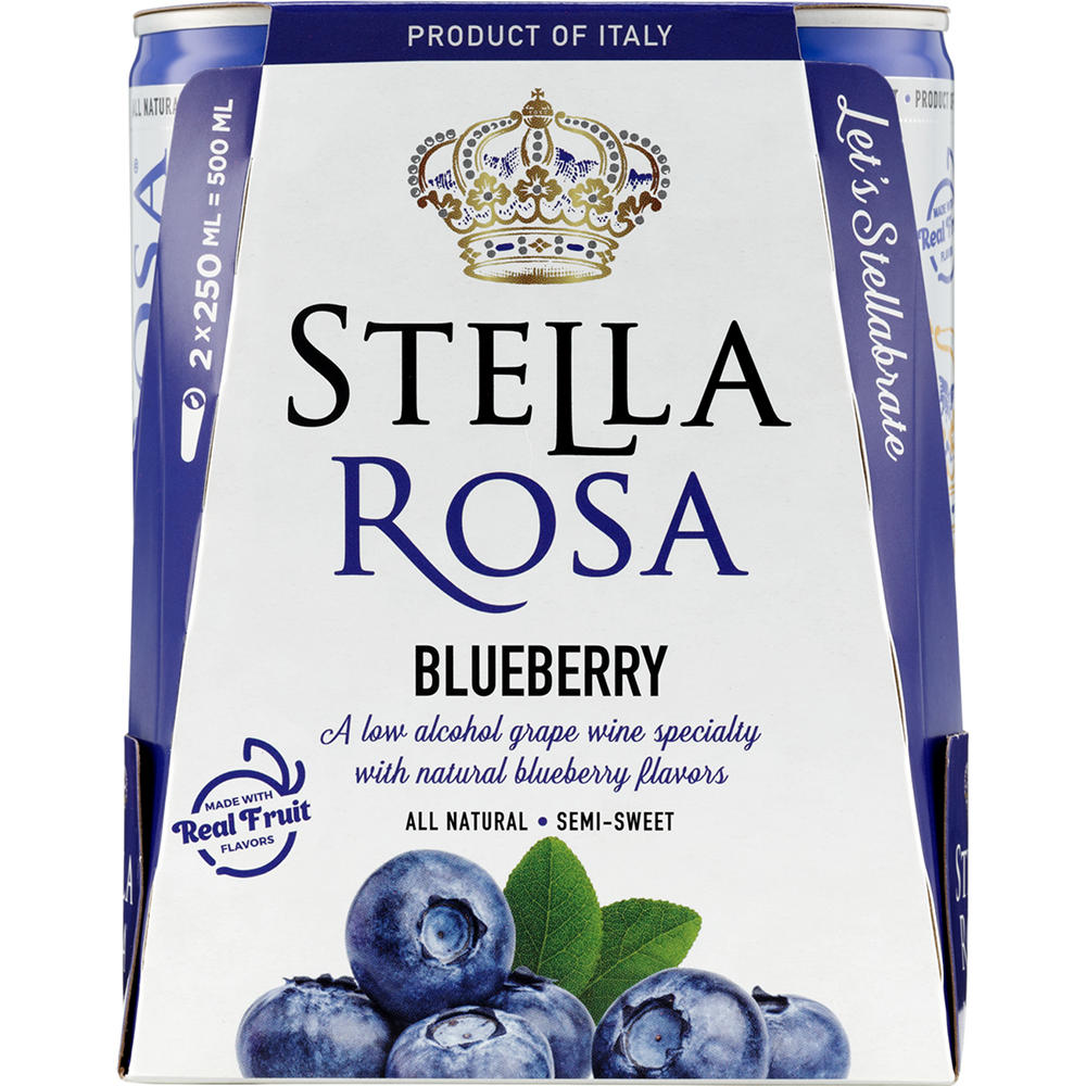 Stella Rosa Blueberry Italy Semi Sweet Wine 2 pk Cans, 500 mL