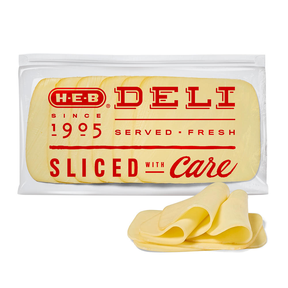 H-E-B Deli Post Oak Smoked Mozzarella Cheese, Sandwich Sliced, Avg. 0.5 lb