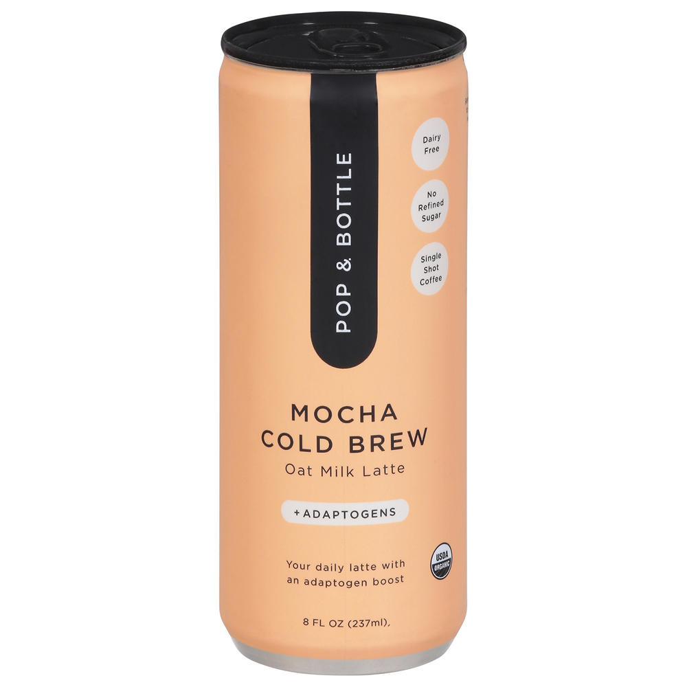Pop & Bottle +Adaptogens Mocha Cold Brew Latte, 8 oz