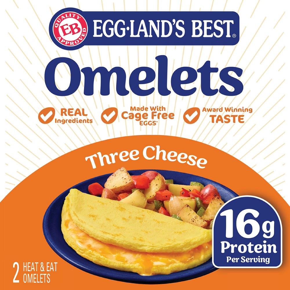 Eggland's Best Three Cheese Frozen Omelets, 2 ct