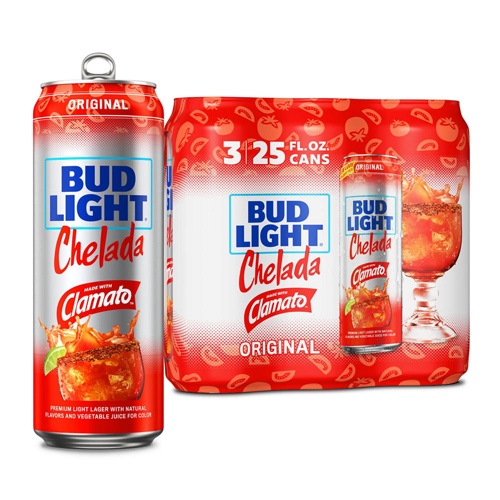 Bud Light Chelada Made With Clamato Beer 3 pk Cans, 25 oz