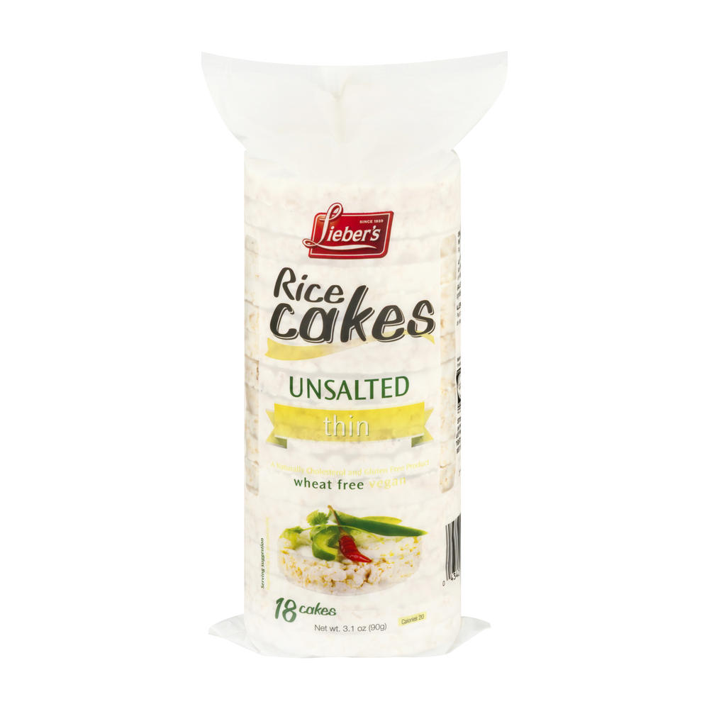 Lieber's Unsalted Thin Rice Cakes, 3.1 oz