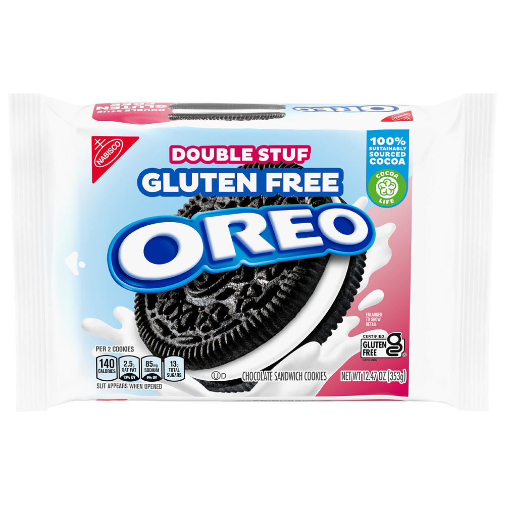 OREO Gluten Free Double Stuff Chocolate Sandwich Cookies, 12.47 oz