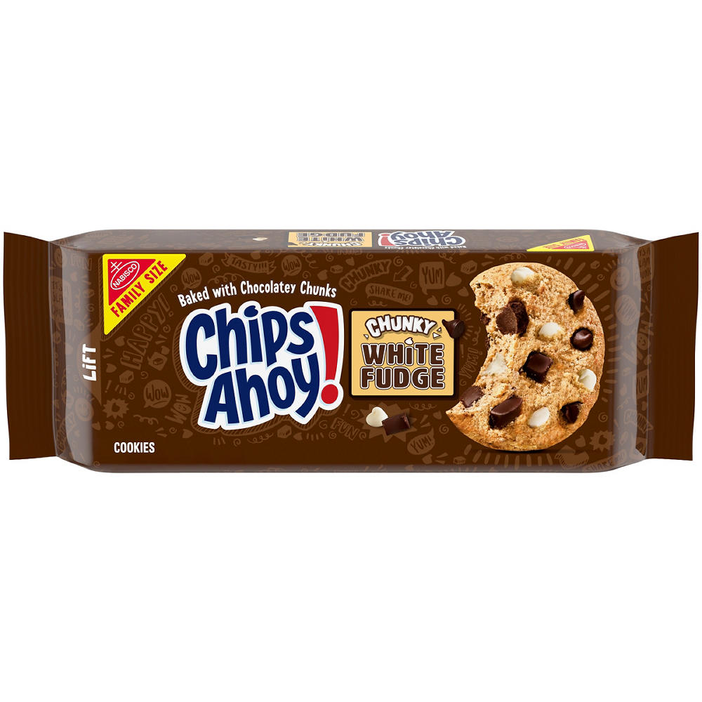 Chips Ahoy! Chunky White Fudge Chocolate Chunk Cookies Family Size, 18 oz