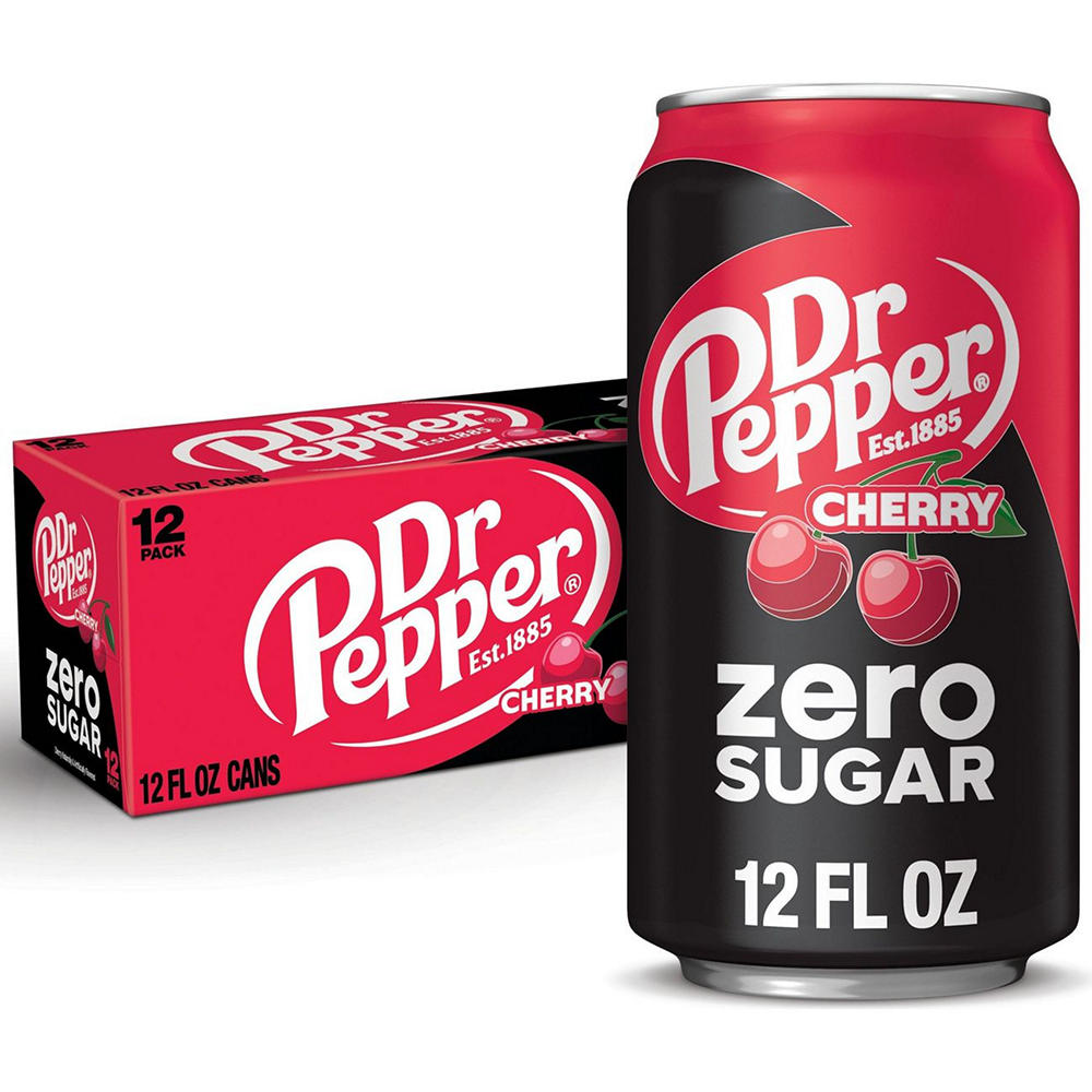 Dr Pepper Cherry Zero Sugar Soda 12 pk Cans, 12 oz