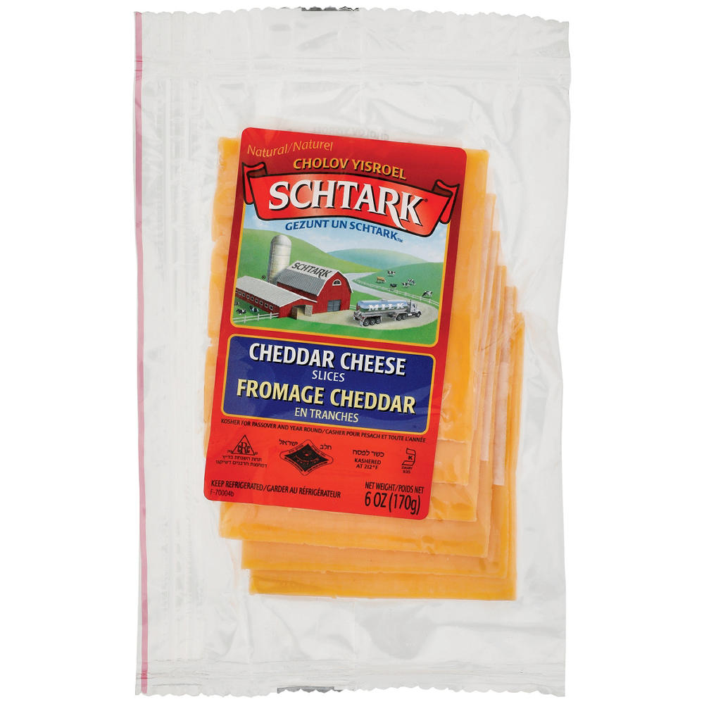Schtark Sliced Cheddar Cheese, Kosher, 6 oz