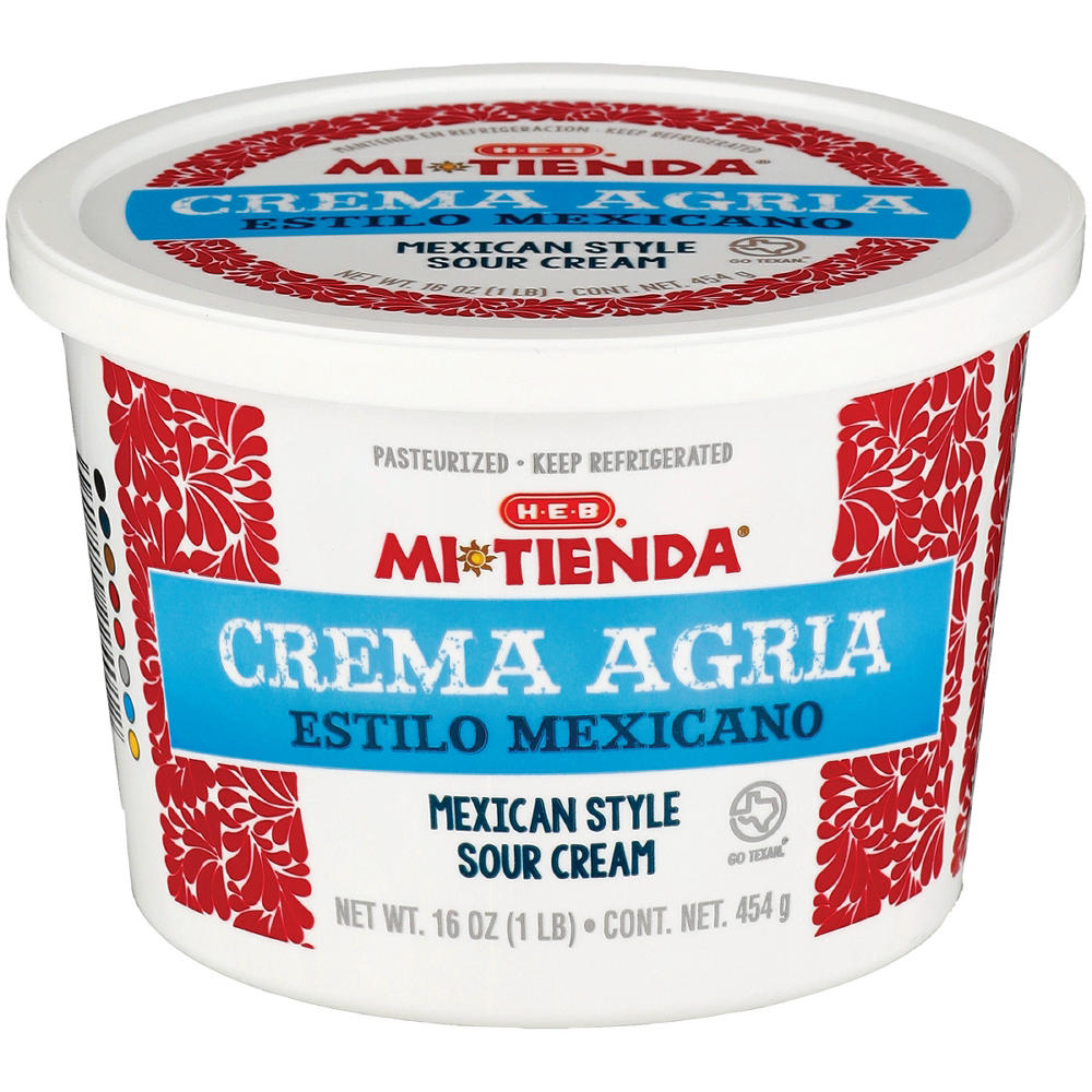 H-E-B Mi Tienda Crema Agria Mexican-Style Sour Cream, 16 oz