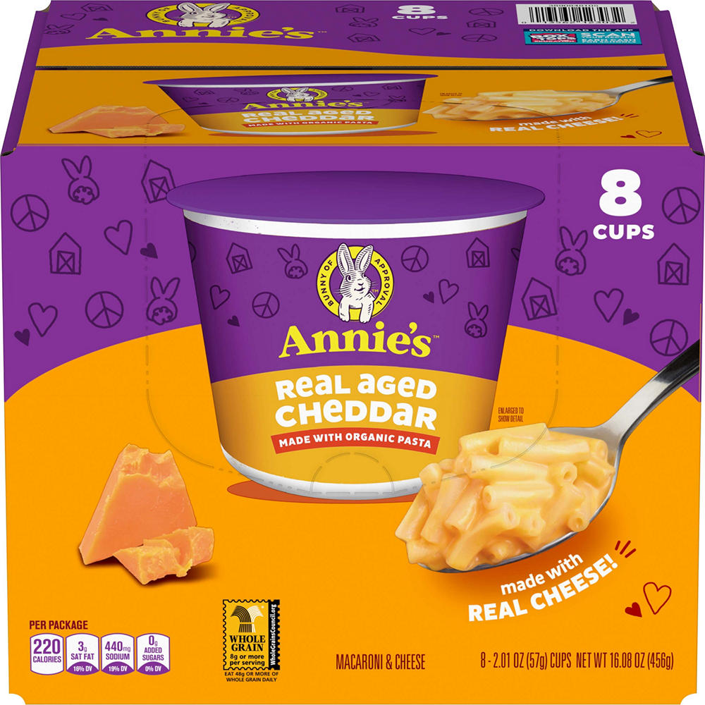 Annie's Real Aged Cheddar Macaroni & Cheese Cups, 8 ct