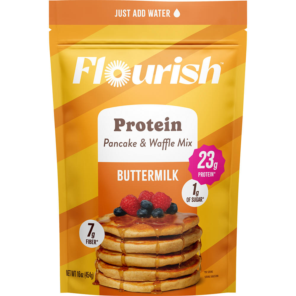 Flourish 23g Protein Buttermilk Pancake & Waffle Mix, 16 oz