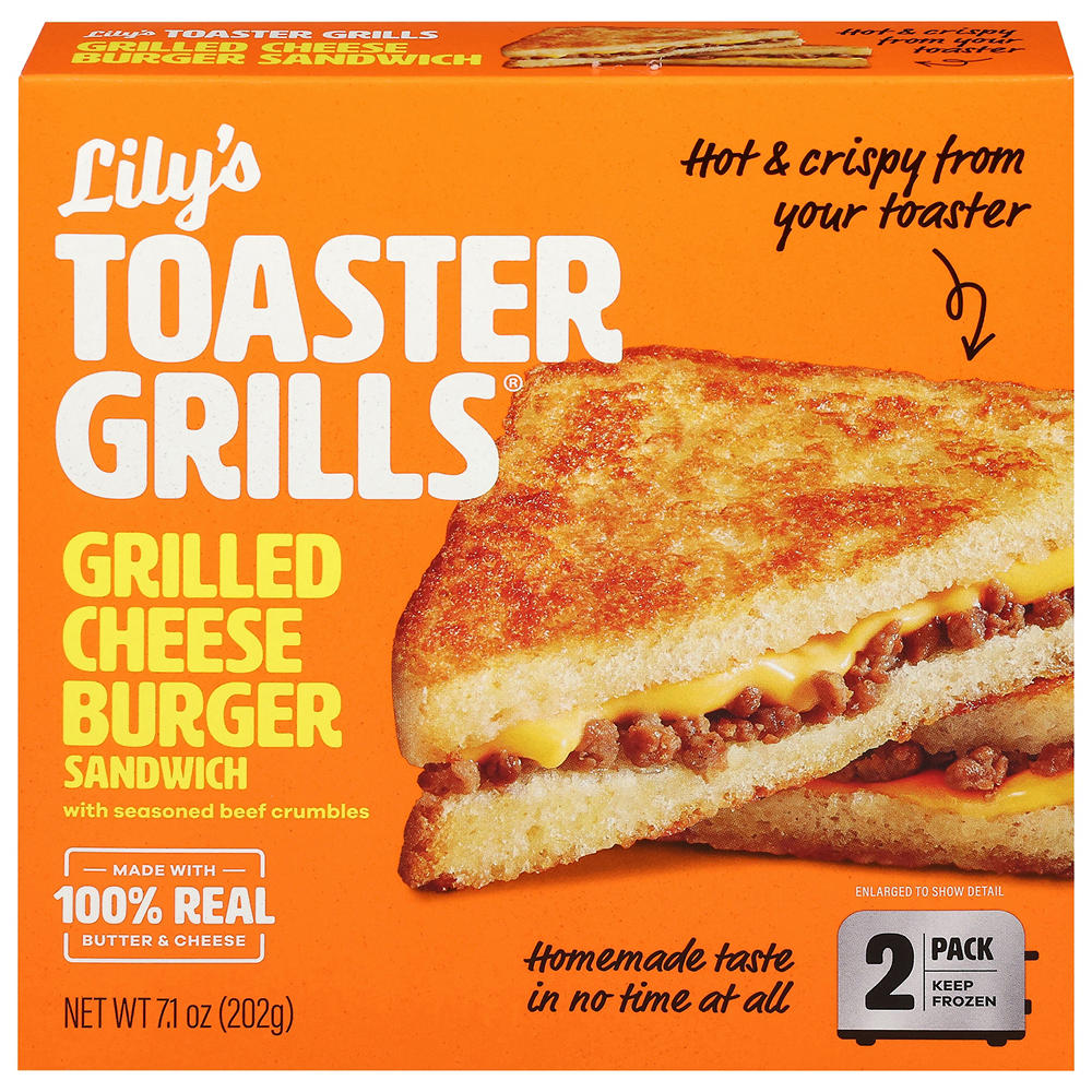 Lily's Toaster Grills Frozen Sandwiches - Grilled Cheeseburger, 2 ct
